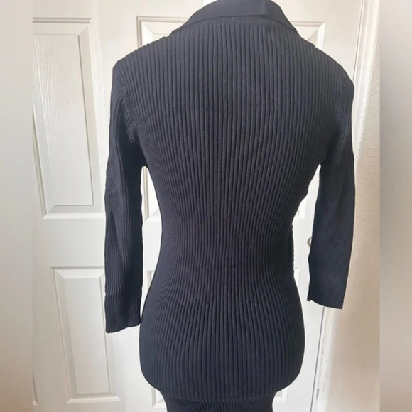 Lara Knit Womens 3/4 Sleeve Dress Black Size‎ L buttons in front - Picture 7 of 14